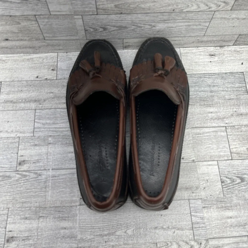 Johnston Murphy Aragon II Black Brown Leather Loafer Dress Shoes Men Size 8.5M‎